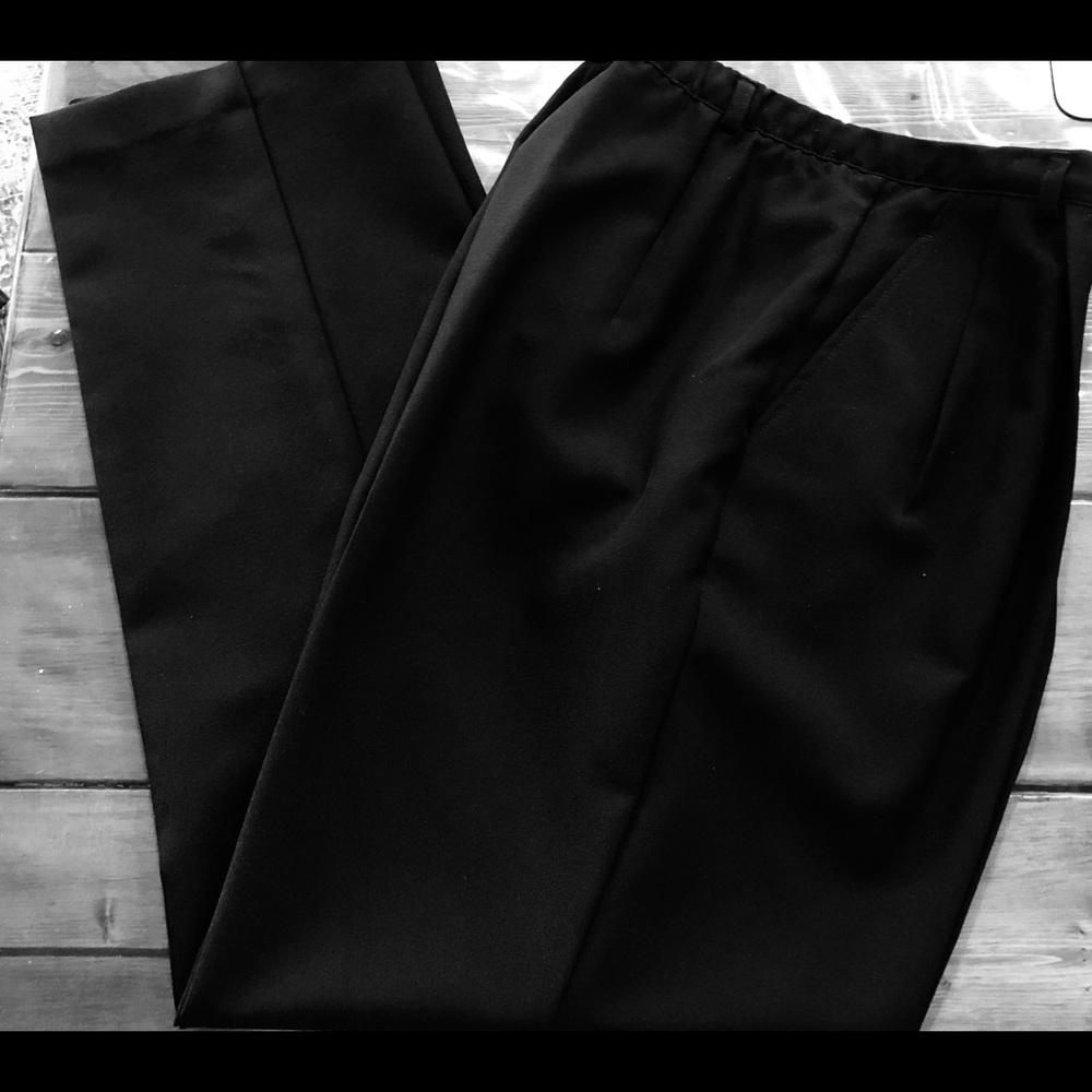 Liz Baker Black Polyester Wide Leg Dress Slacks 10P